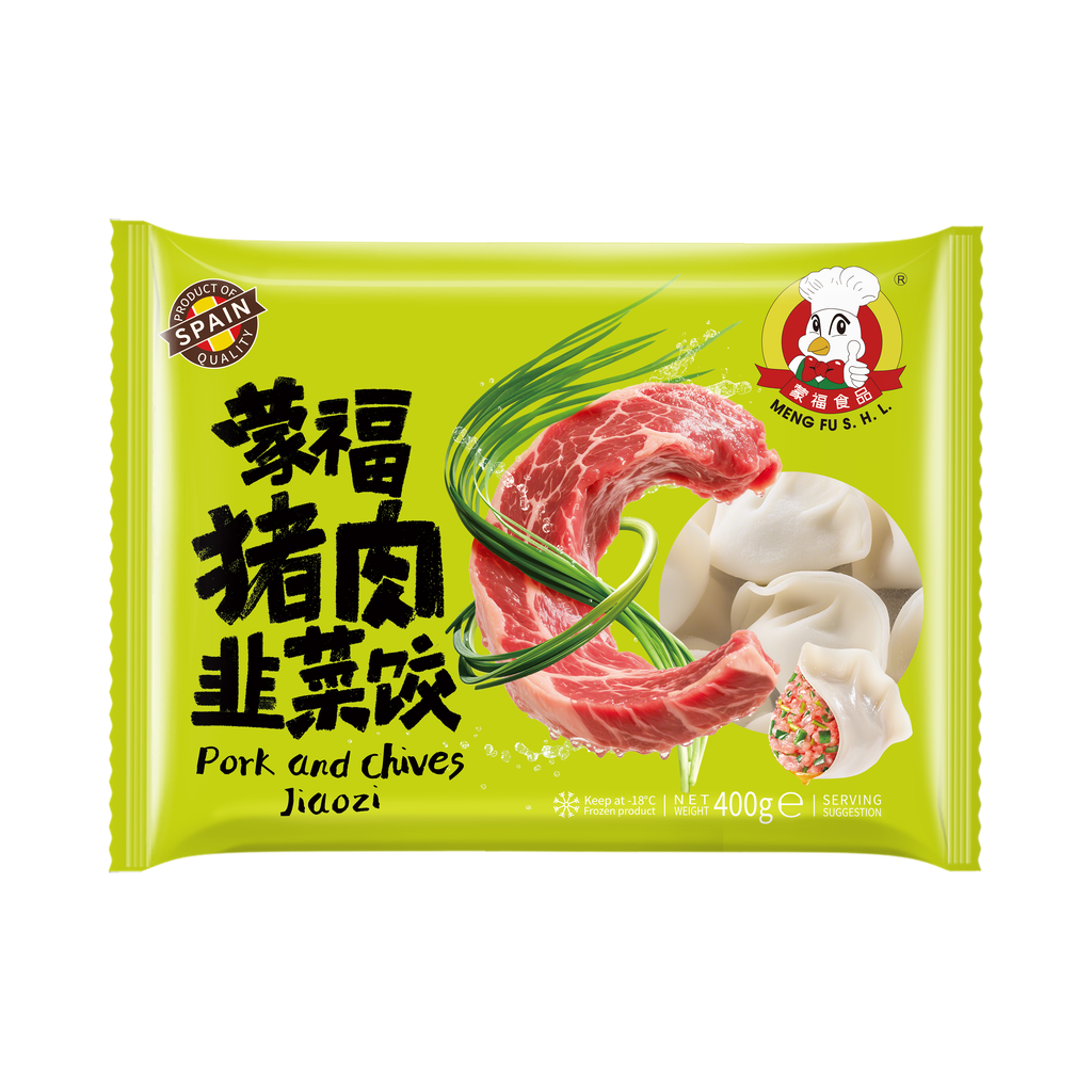 [200523/2E0021] RAVIOLI CERDO CHIVE CONGELADO *MENGFU* 蒙福冻猪肉韭菜水饺 400g/12