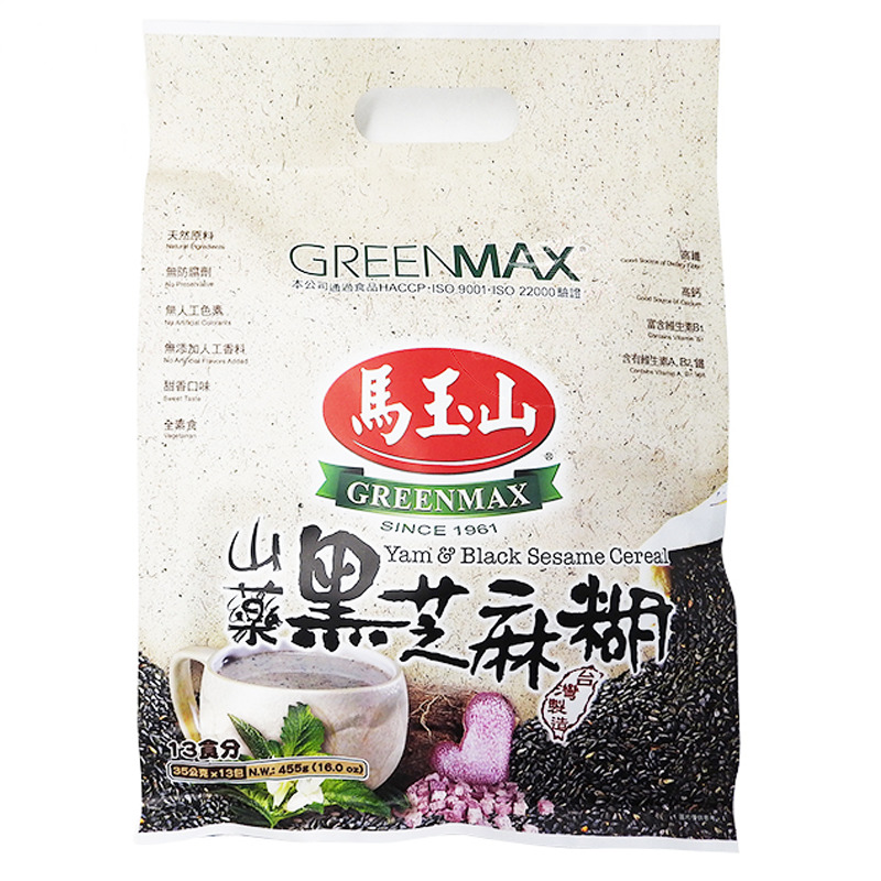 POLVO SESAMO Y ÑAME *GREENMAX* 马玉山山药黑芝麻糊 360g/12