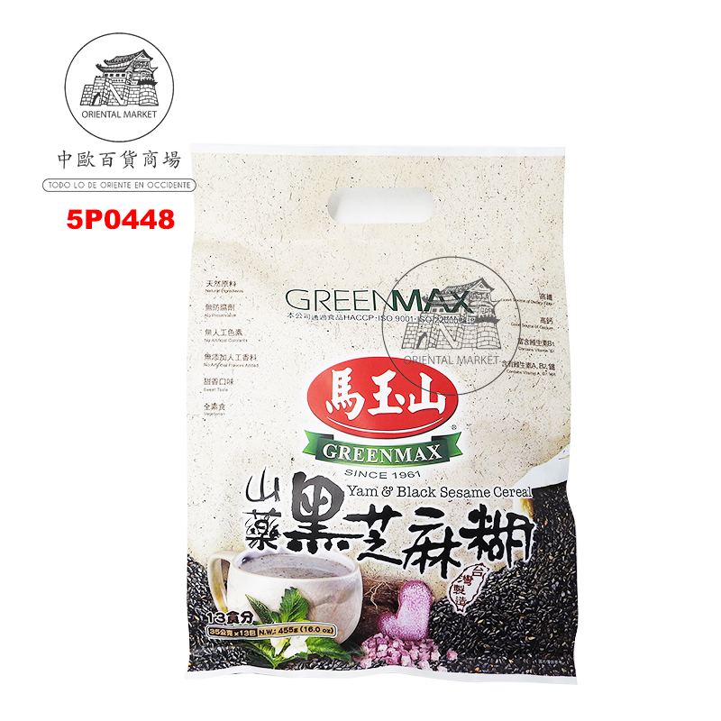 POLVO SESAMO Y ÑAME *GREENMAX* 马玉山山药黑芝麻糊 360g/12