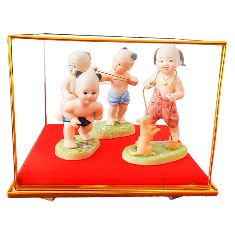 JUEGO  MUÑECA   泰蓝瓷三娃娃塑料盒组 16
