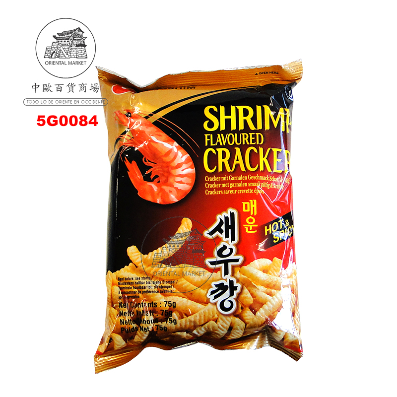 CHIPS RIZO SABOR GAMBA PICANTE *NONGSHIM* 韩国农心辣虾条 75g/20