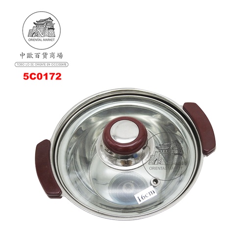 [5C0172] CAZUELA CON TAPA CRISTAL  钢煲仔带玻璃盖 24u