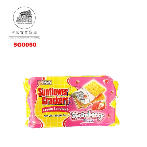 [5G0050] GALLETA SABOR FRESA *SUNFLOWER* 菲草莓饼干 190g/42