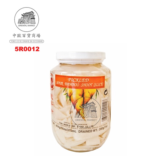 [5R0012] RODAJA BAMBU ACIDO *COCK* 鸡标酸笋片 454g/24