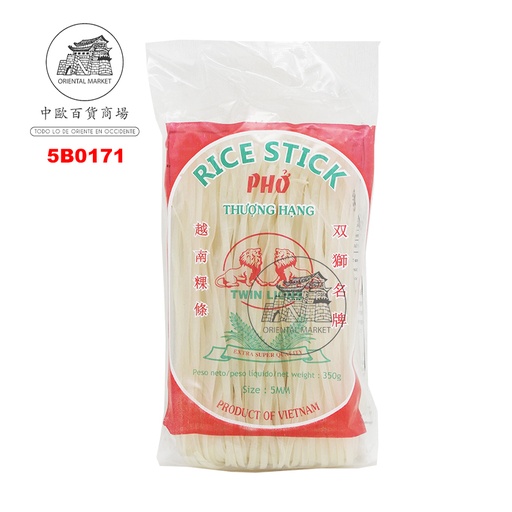 [5B0171] BARRITA DE ARROZ 5MM(L) *TWIN LION* 双狮牌中粿条 350g/30