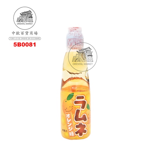 [5B0081] BEBIDA GASEOSA NARANJA *RAMUNEML* 日本橘子弹珠气泡饮料 200ml/30