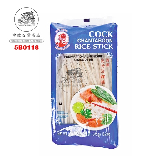 [5B0118] BARRITA DE ARROZ 3MM(M) *COCK* 鸡标粿条 375g/30