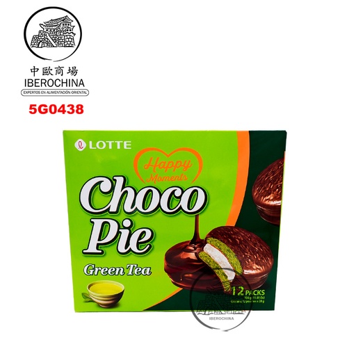 [5G0438] GALLETA CHOCO TE VERDE *LOTTE* 乐天巧克力派绿茶味 28g/12u/8