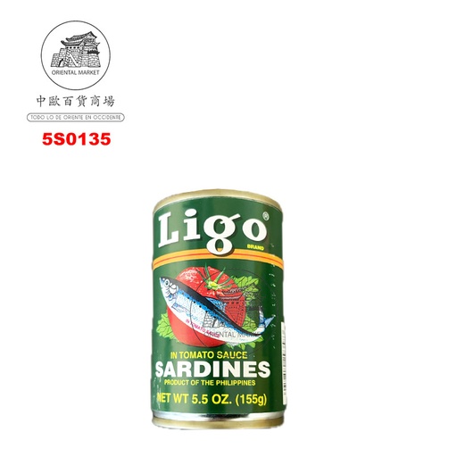 [5S0135] SARDINA TOMATE(VERDE) *LIGO* 菲番茄砂丁鱼 155g/100