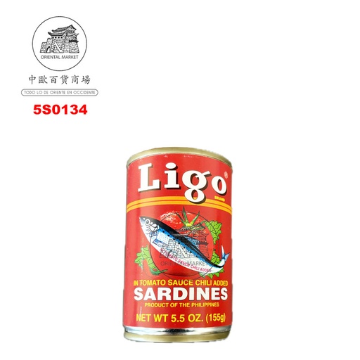 [5S0134] SARDINA TOMATE PICANTE  (ROJO)*LIGO* 菲辣番茄砂丁鱼 155g/100