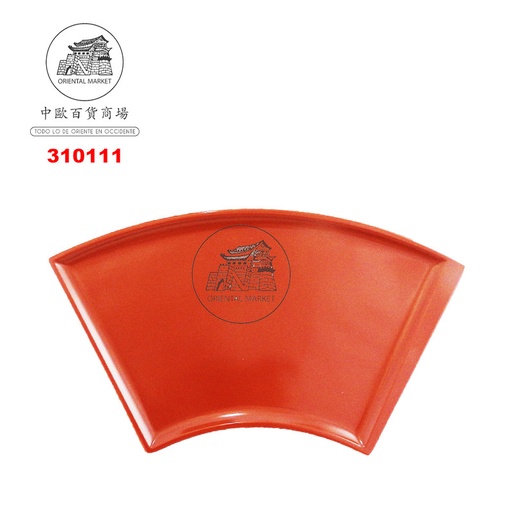 [310111] PLATO ABANICO *塑红黑11* 扇形盘 8u/8 (283X166MM)