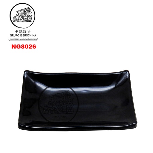 [NG8026] PLATO CUADRADO PARA SALSA  *8026* 塑黑色长方沾酱碟 9cm/240