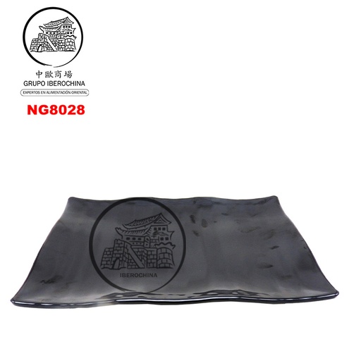 [NG8028] PLATO RECTA *8028* 塑黑色大四角长方波皿 40X2/24