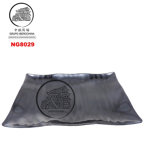 [NG8029] PLATO RECTA *8029* 塑黑色特大四角长方波皿 42X3/24
