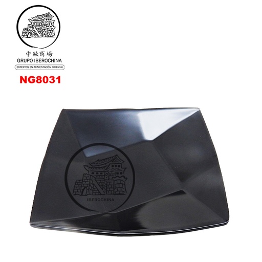 [NG8031] PLATO RECTA *8031* 塑黑色井中皿 20/72
