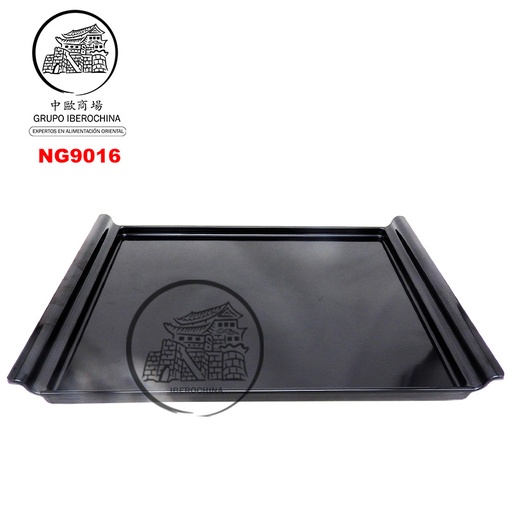 [NG9016] FUENTE RECTA *9016* 塑黑色托盤 38X27cm/24