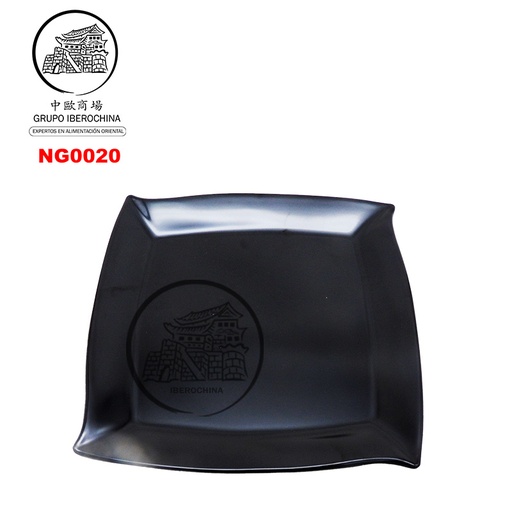 [NG0020] PLATO CUADRADO NEGRO *20* 塑黑色四角皿  48