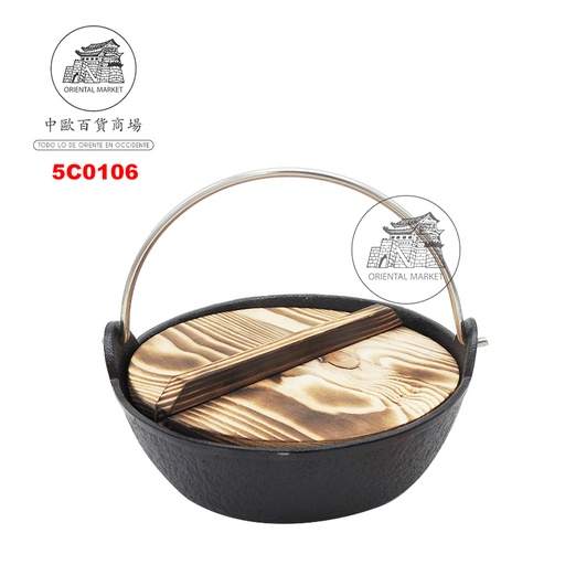 [5C0106] CAZUELA TAPA MADERA TW *523* 石头鼎附木盖 18cm/12