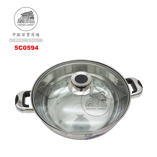 [5C0594] CAZUELA  无格玻璃盖边炉煲 28cm/14