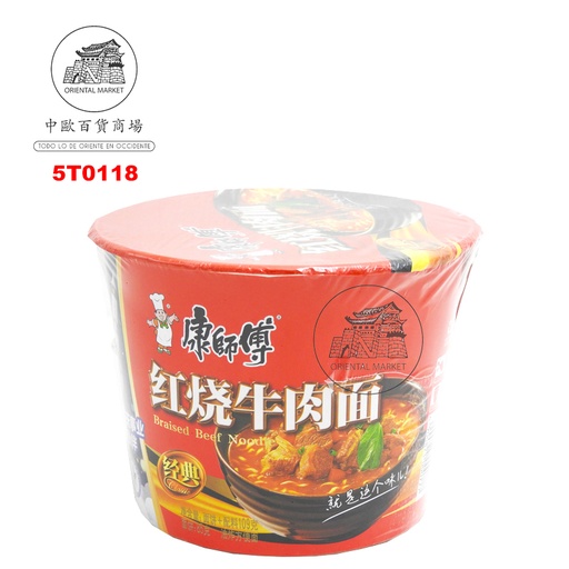 [5T0118] FIDEOS BOWL DE TERNERA *MR KONG*  康师傅红烧牛肉碗面 109g/12