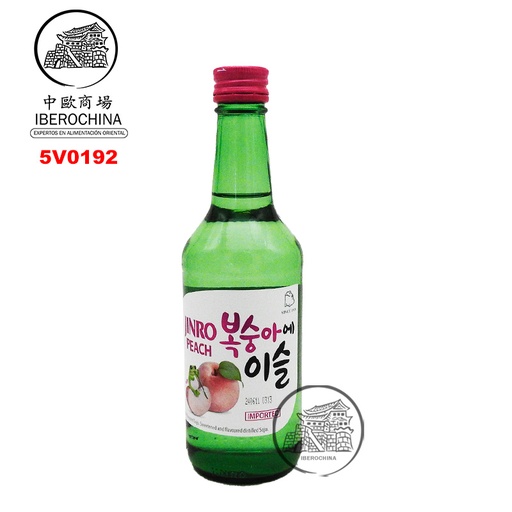 [5V0192] VINO DE ARROZ SOJU MELOCOTON (13%) *JINRO* 韩国桃子味烧酒 350ml/20