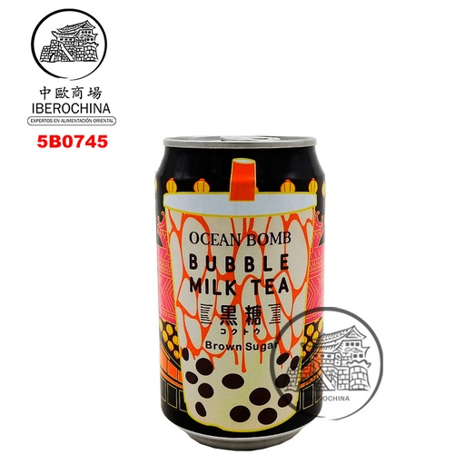 [5B0745] BEBIDA TÉ AZUCAR MORENO *OCEAN BOMB* 黑糖珍珠奶茶 315ml/24