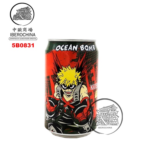 [5B0831] BEBIDA UVA ROJA *OCEAN BOMB* 红葡萄味汽泡水 330ml/24