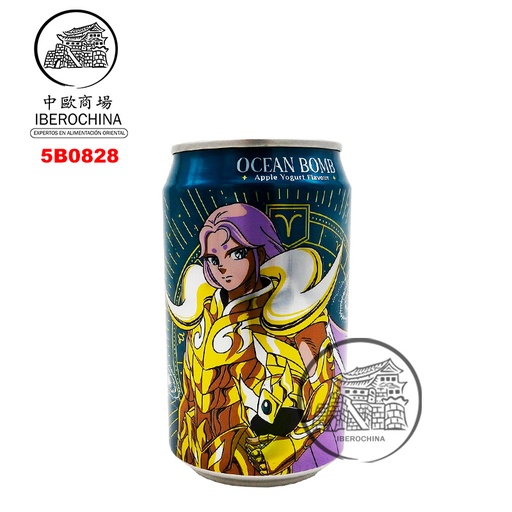 [5B0828] BEBIDA LACTADO DE MANZANA *OCEAN BOMB* 苹果乳酸风味汽泡水 330ml/24