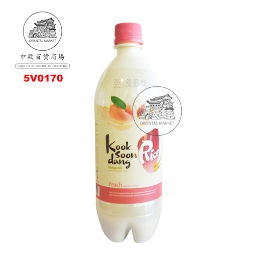 [5V0170] VINO ARROZ MAKGEOLLI MELOCOTON (3%) *KSD* 韩国米酒蜜桃味 750ml/20