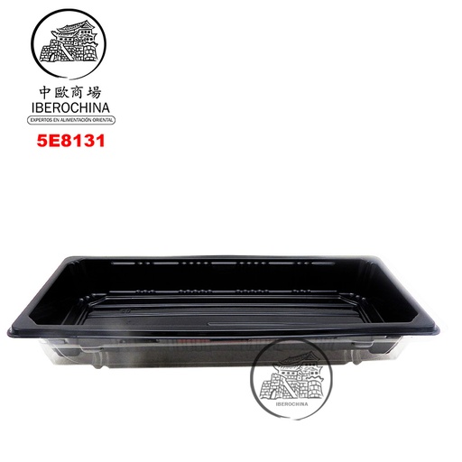 [5E8131] ENVASE SUSHI NEGRO 纯黑色(0.6)寿司盒 400u/1 (220*90*50mm)