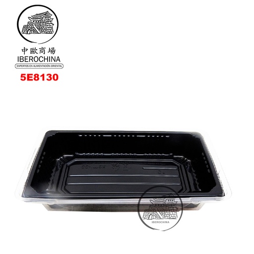 [5E8130] ENVASE SUSHI NEGRO 纯黑色(HP01)(0.4)寿司盒 600u/1 (160*90*50mm)