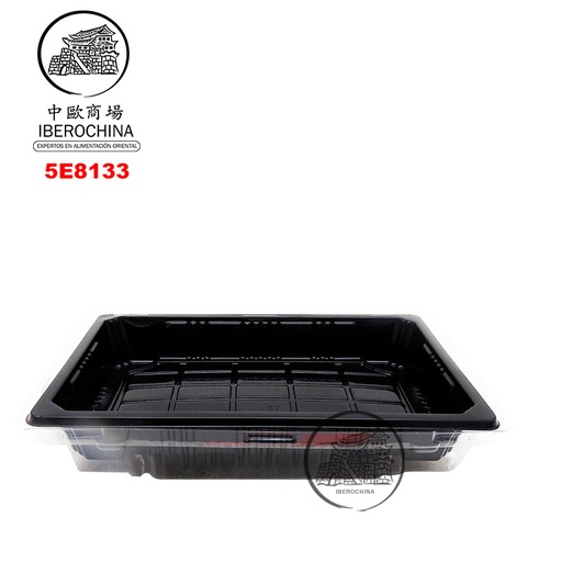 [5E8133] ENVASE SUSHI NEGRO 纯黑色(HP05)(1.0)寿司盒 400u/1 (190*133*50mm)