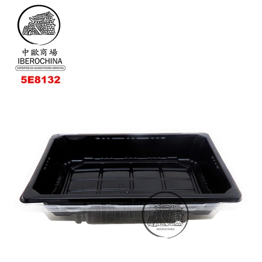[5E8132] ENVASE SUSHI NEGRO 纯黑色(HP03)(0.8)寿司盒 400u/1 (165*115*50mm)