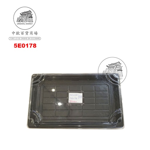 [5E0178] ENVASE SUSHI NEGRO 黑底寿司盒 (234x160x50mm)/600u/1