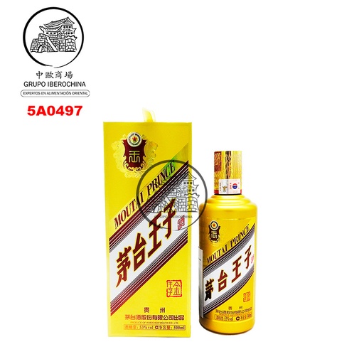 [5A0497] AGUARDIENTE (53%) PRINCIPE GOLD *MOUTAI* 贵州茅台金王子酒 500ml/6