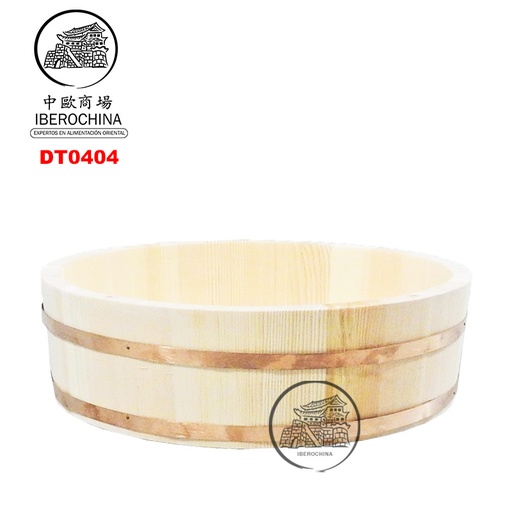 [DT0404] FUENTE MADERA HANGIRI JAPONÉS 紫铜边寿司木盆 (36cm)