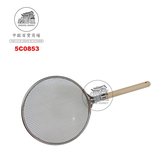 [5C0853] COLADOR ACERO INOX (27cm) 圆木柄油格(粗钢) /50