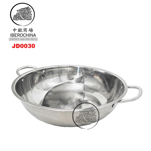 [JD0030] OLLA FONDUE DOBLE DIVIDIDA ACERO INOXIDABLE 鸳鸯锅 (34cm)