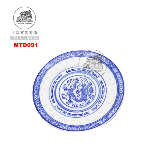 [MTD091] PLATO REDONDO PORCELANA 青龙米通圆盘 /48 (9x23cm)