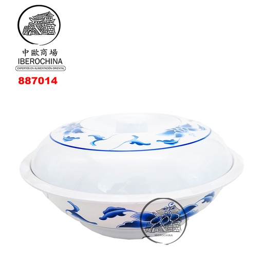 [887014] SOPERA PLASTICO 塑蓝荷彩带盖汤锅 /18