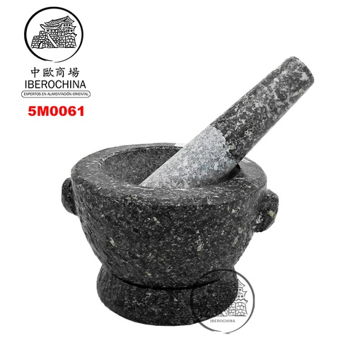 [5M0061] MORTERO PIEDRA MAJA *5* 带研杵石臼 15cm/6