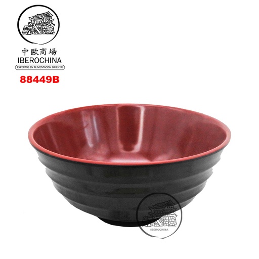 [88449B] CUENCO PLASTICO 塑红黑纹边汤碗 /96