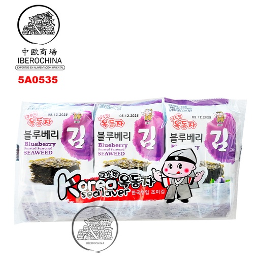 [501507/5A0535] SNACK ALGA ARANDANO *OCK-DONG-JA* 玉童子蓝莓味海苔 4g/3u/24