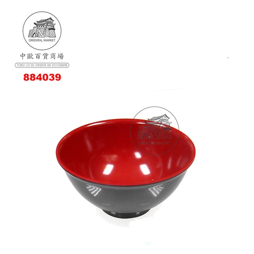 [884039] CUENCO PLASTICO *7103* 塑紅黑湯碗 /240