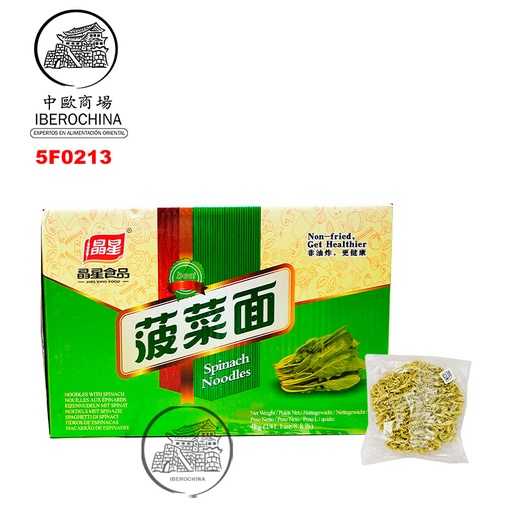 [5F0213] FIDEO CON ESPINACA *JING XING* 晶星菠菜面 80g/50u/1
