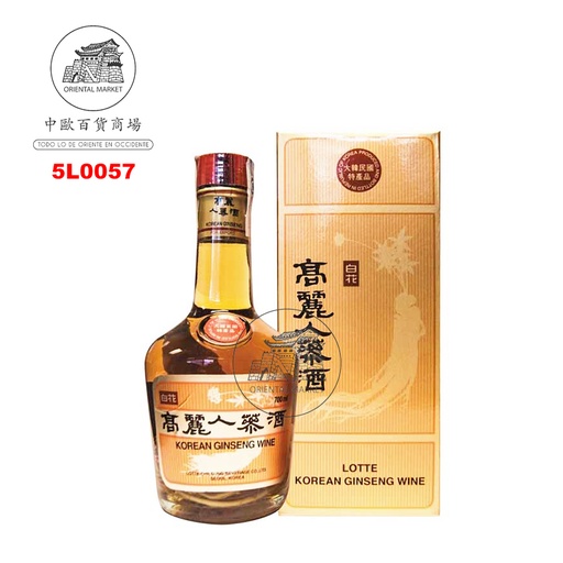 [5L0057] AGUARDIENTE GINSENG COREANO (35%) *LOTTE* 韩国人参酒 700ml/12