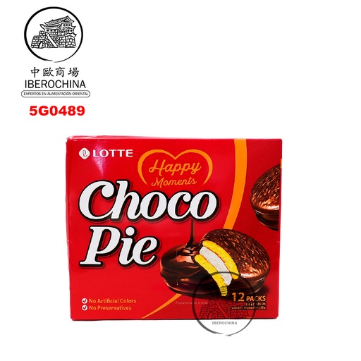 [5G0489] GALLETA CHOCOLATE ORIGINAL *LOTTE* 乐天原味巧克力派 28g/12u/8