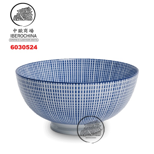 [6030524] BOWL 15*7.5 蓝条纹碗 /48