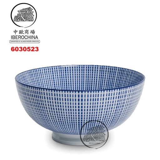 [6030523] BOWL 17.5*9 蓝条纹中碗 /36