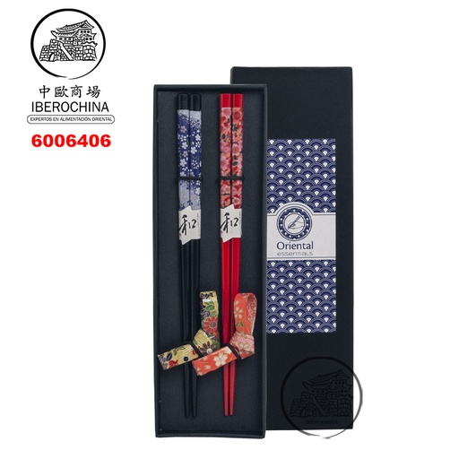 [900572/6006406] SET DE PALILLOS 花朵和字筷子2人装 /200